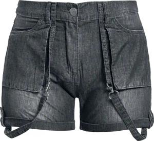 EMP Stage Collection Short - Shorts mit Rockhand Stickerei - 27 bis 31 - für Damen - Größe 27 - schwarz