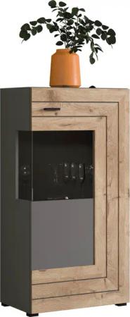 INOSIGN Vitrine "Aalborg, Höhe 118 cm, 1 Glastür, 2 Fächer, 2-farbig, Metallgriffe", Anrichte, Schrank, Kommode, Midischrank, Wohnmöbel, Wohnzimmer