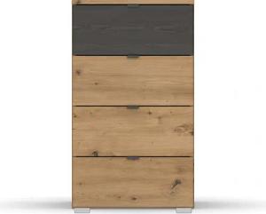 rauch Schubkastenkommode "Kommode Sideboard Schubladenkommode APOLLON", mit 4 Schubladen, 1 Schublade in Absetzung Black oak MADE IN GERMANY