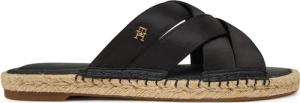 Tommy Hilfiger Espadrilles Satin Espadrille Mule FW0FW08502 Schwarz