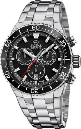 Jaguar Chronograph Ceramic J1022/4, Quarzuhr, Armbanduhr, Herrenuhr,Swiss Made,Edelstahlband,Stoppfunktion