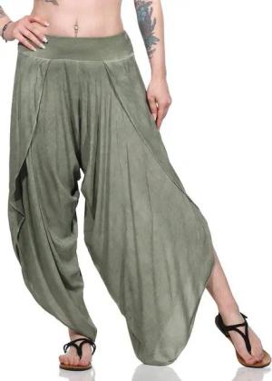 OriginalYou Haremshose Luftige Damen Hosen Sommerhosen mit Beinschlitzen super leichtes Sommergewebe