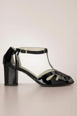Secret Love – Ledersandalen in Lackschwarz