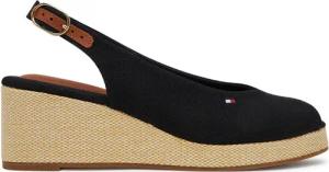Tommy Hilfiger Espadrilles Flag Mid Wedge Espad Slingback FW0FW08595 Schwarz