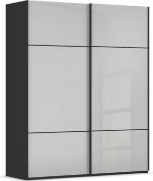 rauch Schwebetürenschrank "Kleiderschrank Schrank Garderobe Schlafzimmerschrank SCALE-TRIO", edle dreigeteilte Front mit 2 Zierleisten Glasfront MADE IN GERMANY
