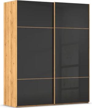 rauch Schwebetürenschrank "Kleiderschrank Schrank Garderobe Schlafzimmerschrank SCALE-TRIO", edle dreigeteilte Front mit 2 Zierleisten Glasfront MADE IN GERMANY