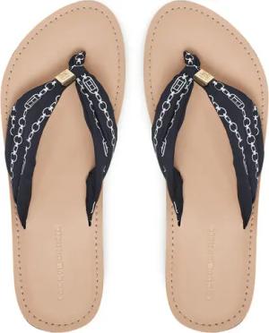 Tommy Hilfiger Zehentrenner Th Chain Print Elevated Sandal FW0FW08519 Dunkelblau