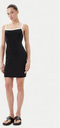 Eleh Sommerkleid ESS250115 Schwarz Slim Fit
