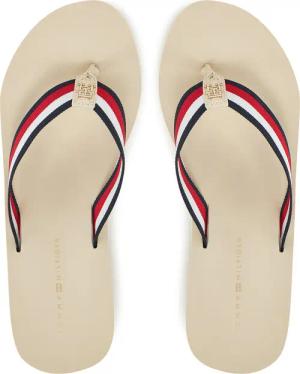 Tommy Hilfiger Zehentrenner Th Corporate Wedge Beach Sandal FW0FW08520 Beige