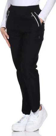 OriginalYou Schlupfhose Damen Stoffhose leichte Stretchhose Freizeithose mit elastischem Bund, farblich abgesetzte Taschen