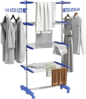 HOMCOM Wäscheständer blau Polypropylen B/H/L: ca. 55x142x172 cm