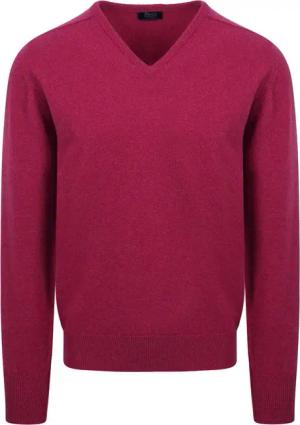 William Lockie V-Auschnitt Pullover Lamwolle Fuchsia - Größe XL