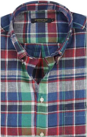 Steppin' Out Hemd Leinen Karos Multicolour - Größe XXL