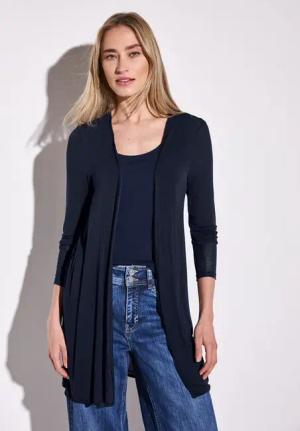 Street One Frauen Offene Jacke in Blau, Gr: 42