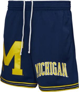 Mitchell And Ness Ncaa Team Origins 7 Inch Mesh Vntg Logo University Of Michigan Short Blau