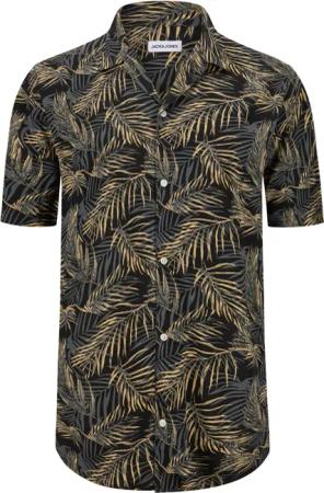 Jack & Jones Floral gemustertes Kurzarmhemd mit Resort-Kragen