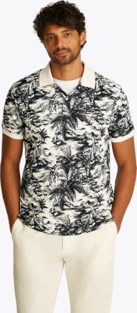 Tommy Hilfiger Poloshirt "ALL OVER PRINT LINEN REG POLO", mit Palmenprint