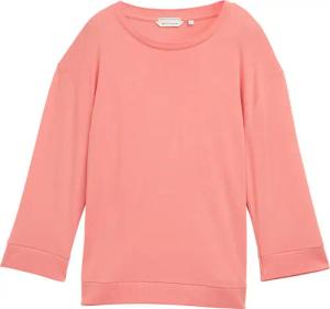 TOM TAILOR Damen Langarmshirt mit Rundhalsausschnitt, rosa, Uni, Gr. M