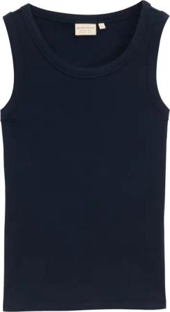TOM TAILOR Damen Top mit Rippstruktur, blau, Uni, Gr. L