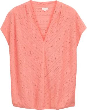 TOM TAILOR Damen Plus Size - Loose Fit Ajour T-Shirt, rosa, Uni, Gr. 54