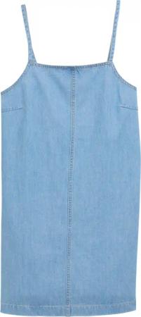 TOM TAILOR DENIM Damen Mini-Jeanskleid mit Eingriffstaschen, blau, Uni, Gr. XL