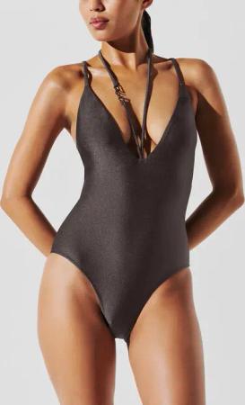 Karl Lagerfeld - SIGNATURE MULTI-STRAP SWIMSUIT - Größe S - schwarz