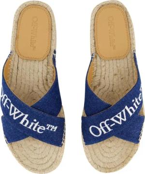 Off-White Slipper & Pantoletten - Dames Criss Cross Slipper Blauw/Wit - Gr. 37 (EU) - in Blau - für Damen