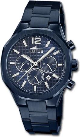 Lotus Chronograph Lotus Herrenuhr Edelstahl blau Lotus, (Chronograph)