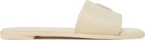 Tommy Hilfiger Pantoletten Th Logo Hardware Leather Mule FW0FW08806 Écru