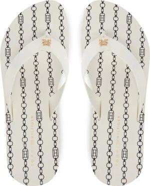 Tommy Hilfiger Zehentrenner Im Th Chainprint Midwedge Sandal FW0FW08527 Weiß