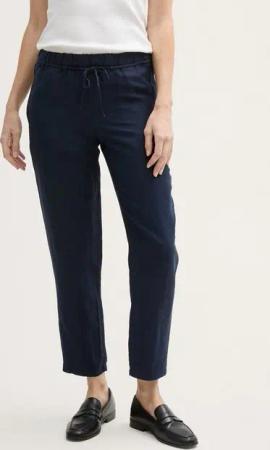TOM TAILOR 7/8-Hose Loose Slim Hose mit Leinenanteil