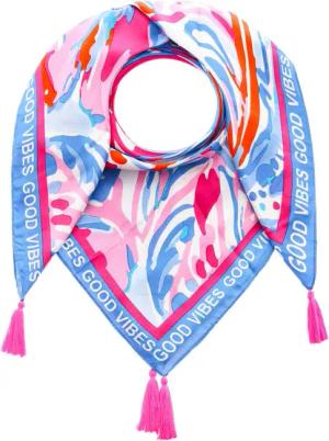 Zwillingsherz Modetuch ""Blumentraum"", mit Blüten und Tasseln