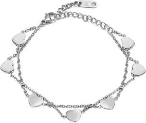 Kim Johanson Armband Edelstahl Damen Schmuck Herz Gold Silber Rose (1-tlg), mit 7 Herzen aus Edelstahl