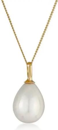 Nenalina Perlenkette Muschelkernperle Tropfen Klassik 925 Silber