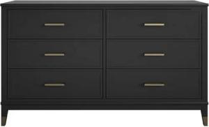loft24 Kommode Westerleigh, Schubladenkommode, 6 Schubladen, Griffe in goldfarben, Breite 145 cm