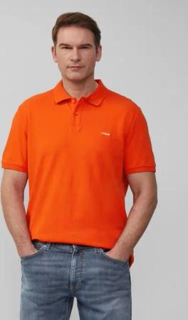 s.Oliver Kurzarmshirt Poloshirt aus Baumwollpiqué Stickerei