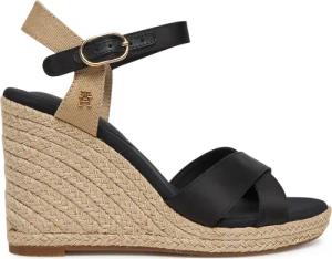 Tommy Hilfiger Espadrilles Satin High Wedge Espadrille FW0FW08602 Schwarz