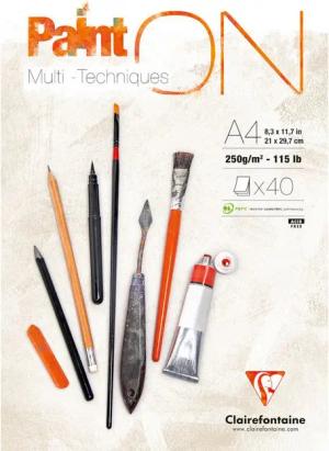 ExaClair Malblock CLAIRFONTAINE - Zeichenblock Multitechnik PaintOn - DIN A4