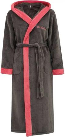 Di Vadini Bademantel Di Vadini UNISEX Herren Damen Bademantel PRATO mit Kapuze, wadenlang, Polyester, Weitenverstellung