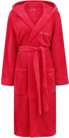 Di Vadini Bademantel Di Vadini UNISEX Herren Damen Bademantel FLORENZ mit Kapuze, wadenlang, Polyester, Weitenverstellung, Bindegürtel, mit Kapuze