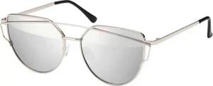 BEZLIT Eyewear Pilotenbrille Rundglas Designer Damen Sonnenbrille (1-St) mit schwarzen, rosa-grün, silber-verspiegelt und silber-hellblau