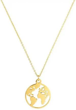 Kim Johanson Kette mit Anhänger Weltkarte, aus Edelstahl