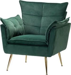 HULALA HOME Sessel moderner Polstersessel Armlehnensessel mit goldenen Metallbeinen, Loungesessel mit abnehmbarem Rückenkissen