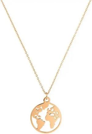 Kim Johanson Kette mit Anhänger Weltkarte, aus Edelstahl