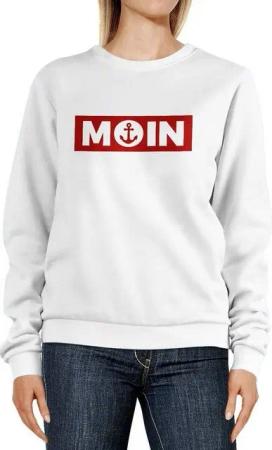 Neverless Sweatshirt Sweatshirt Damen Moin norddeutsch Morgen Anker Badge Rundhals-Pullover Pulli Sweater Neverless®