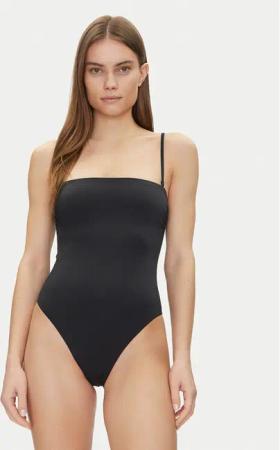Calvin Klein Swimwear Badeanzug Bandeau One Piece-Rp KW0KW02709 Schwarz