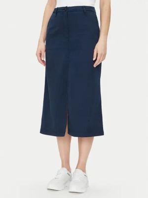 Tommy Hilfiger Midirock Co Blend Midi Skirt WW0WW44726 Dunkelblau Regular Fit