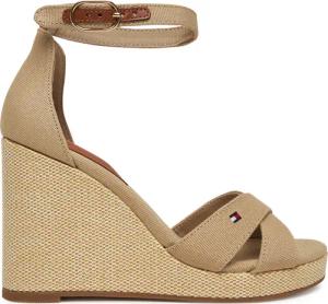 Tommy Hilfiger Sandalen Flag High Wedge Espad Crisscross FW0FW08661 Beige