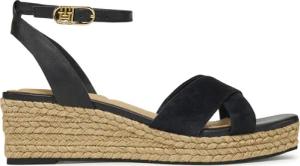Tommy Hilfiger Espadrilles Leather & Suede Mid Wedge Espad FW0FW08804 Schwarz