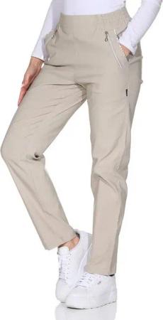 OriginalYou Schlupfhose Damen Stoffhose leichte Stretchhose Freizeithose mit elastischem Bund, farblich abgesetzte Taschen